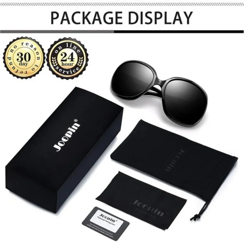 Women's Black Oversized Sunglasses Trendy Polarized Large Driving Eye Glasses‎